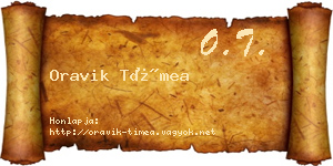 Oravik Tímea névjegykártya